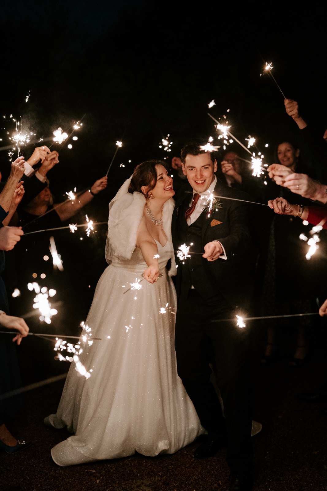 Outside with sparklers